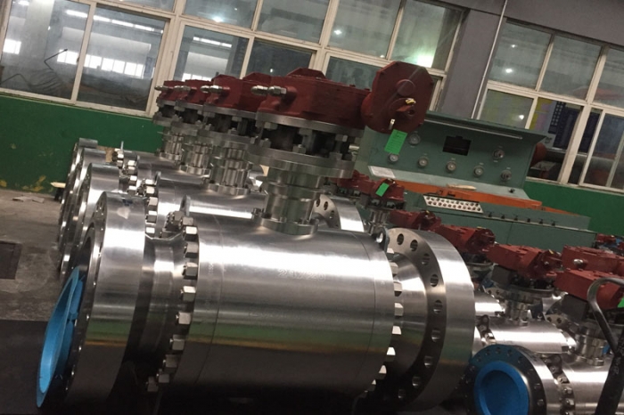 Forged duplex stainless steel trunnion mounted ball valve