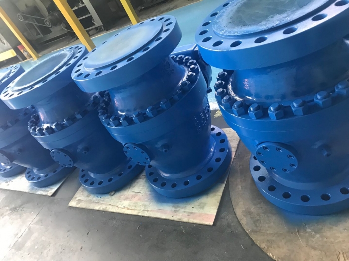 Cast steel trunnion mounted ball valve, API6D